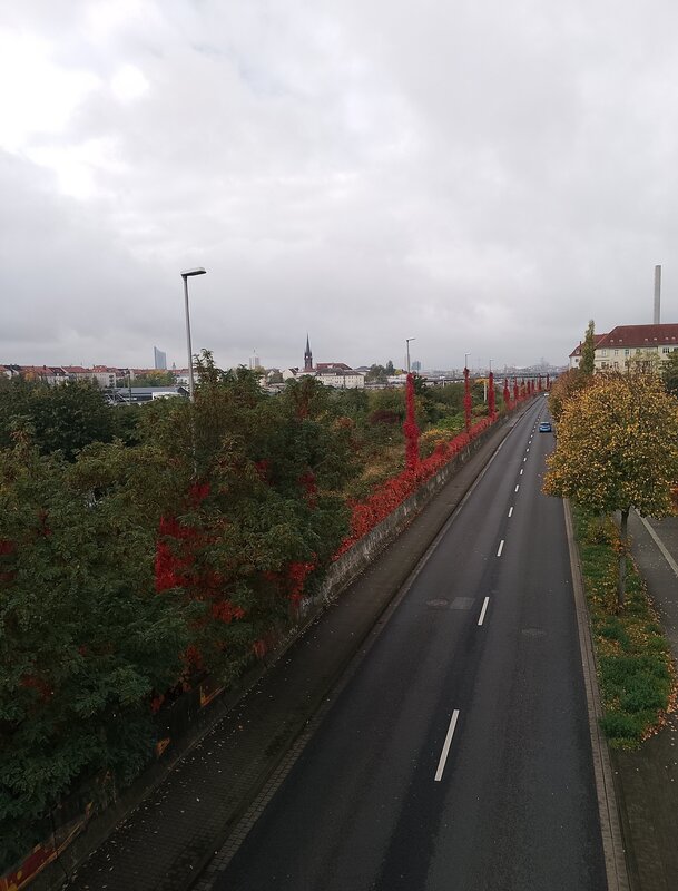 Mehr Informationen zu "Ranken an Lichtmasten mit Leipziger Silhouette"